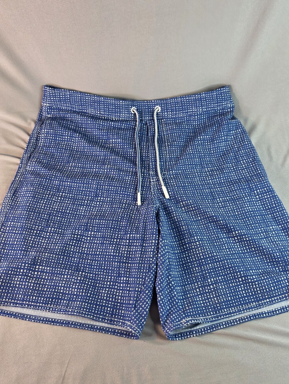Johnnie-O Swim Trunks Lined Board Shirts Blue Aqua Pattern